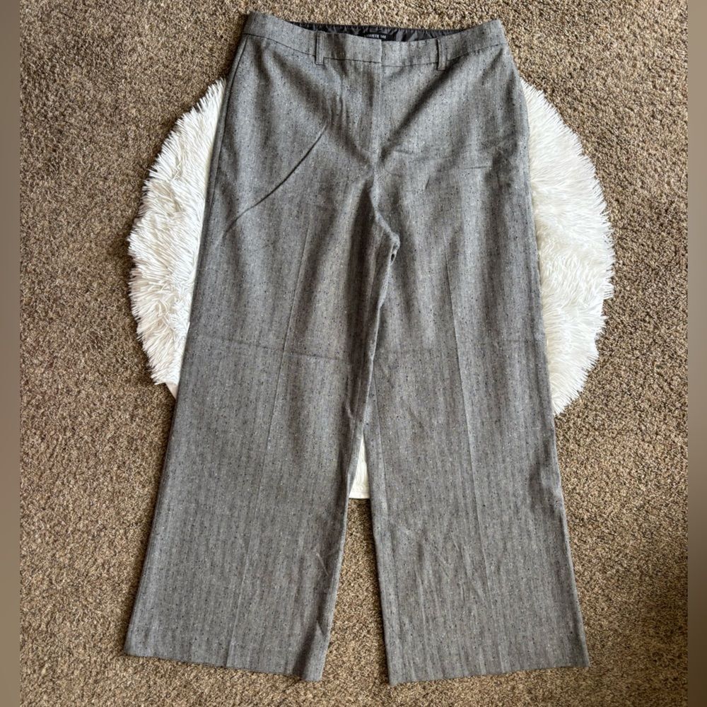 Lafayette 148 New York Dress Pants Trousers‎ Wool Blend Wide Leg Gray Womens 10